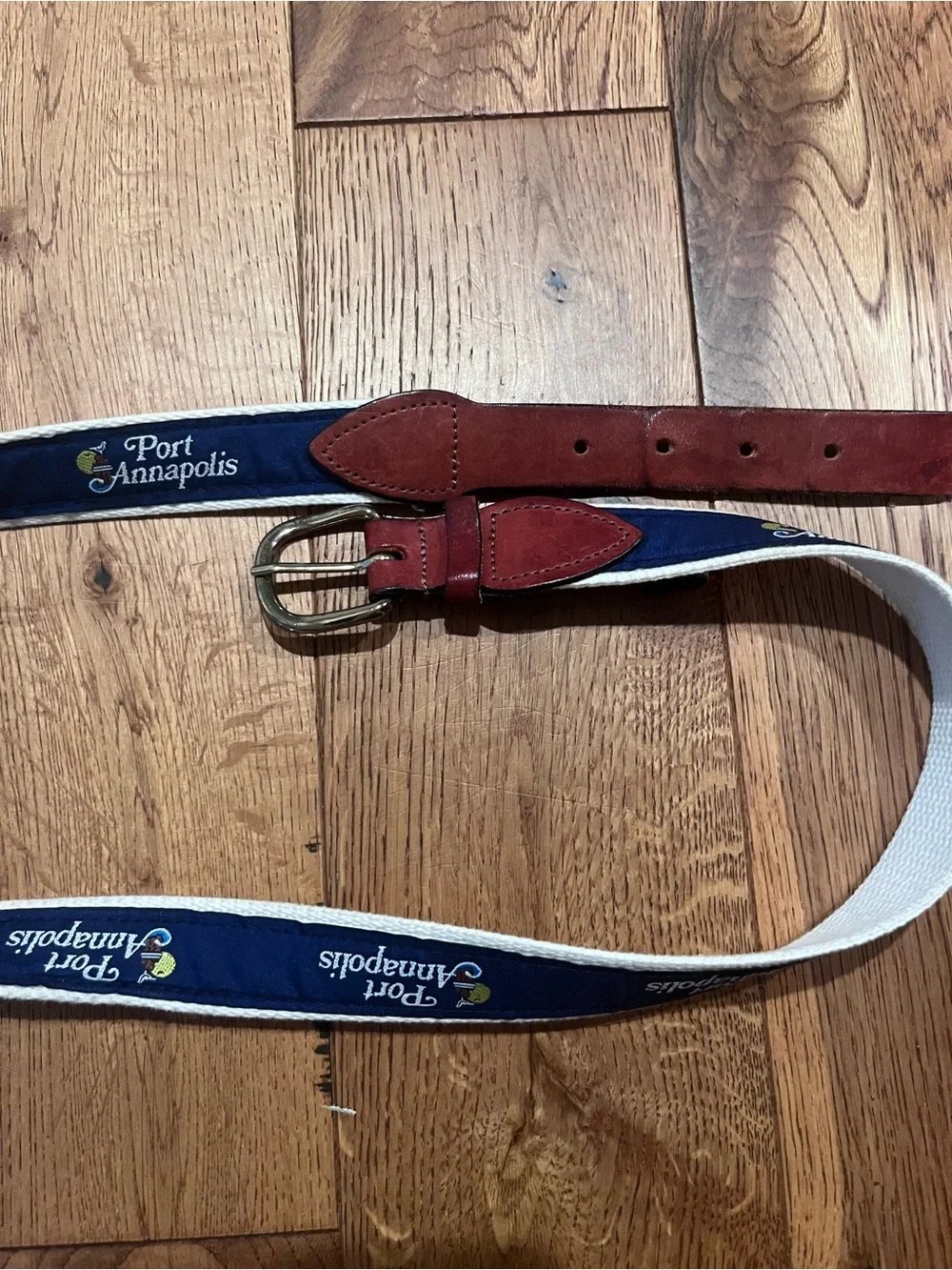 Men's Navy Blue Port Annapolis Ribbon Belt